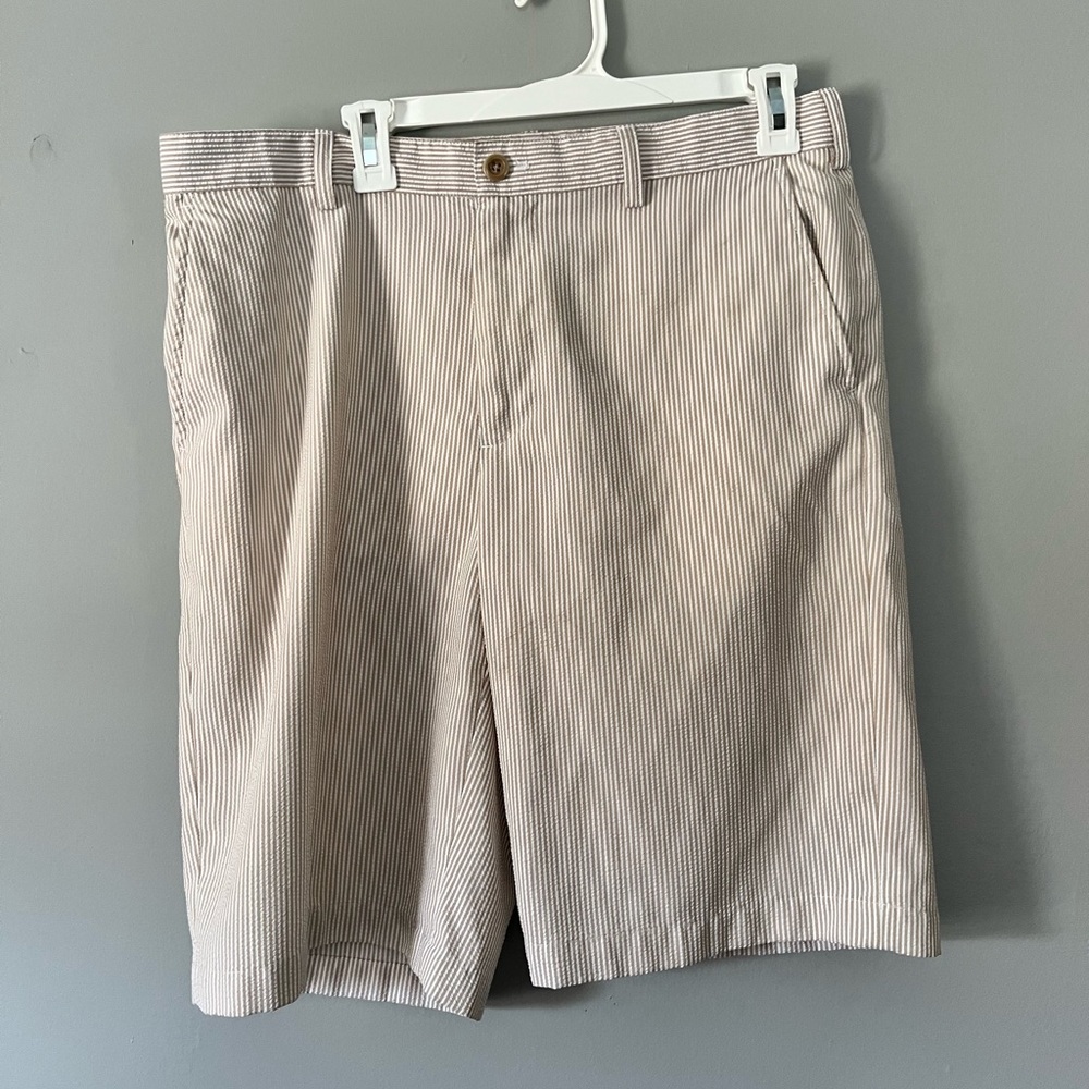 Classic Izod Tan Striped Men's golf Shorts size 34
